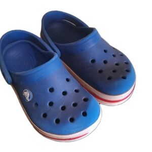 Crocs Kids' Crocband Clog Blue White Size C9 Sandals Water Shoes